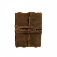 LLJ78: Carnet de voyage Yaatra-13x19cm env. - couv. cuir gras. 180 p. cousue Brun