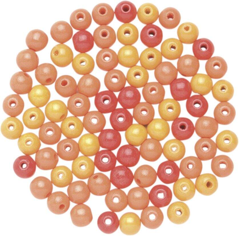 Lot De 118 Perles En Bois Blanches 6 Mm – Hêtre Et Bouleau, Certifiées FSC, Résistantes, Idéal Pour Bijoux Et Loisirs Créatifs