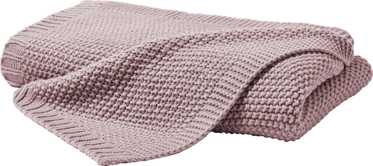 Vario knitted blanket mauve, 130 x 170 cm