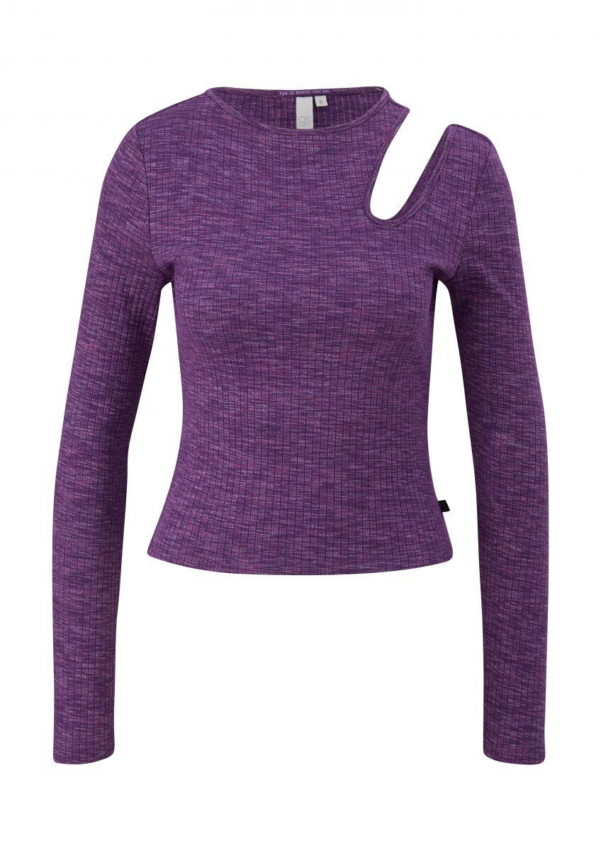 Q/S by designed longsleeve purple | Cotton stretch Letzshop -