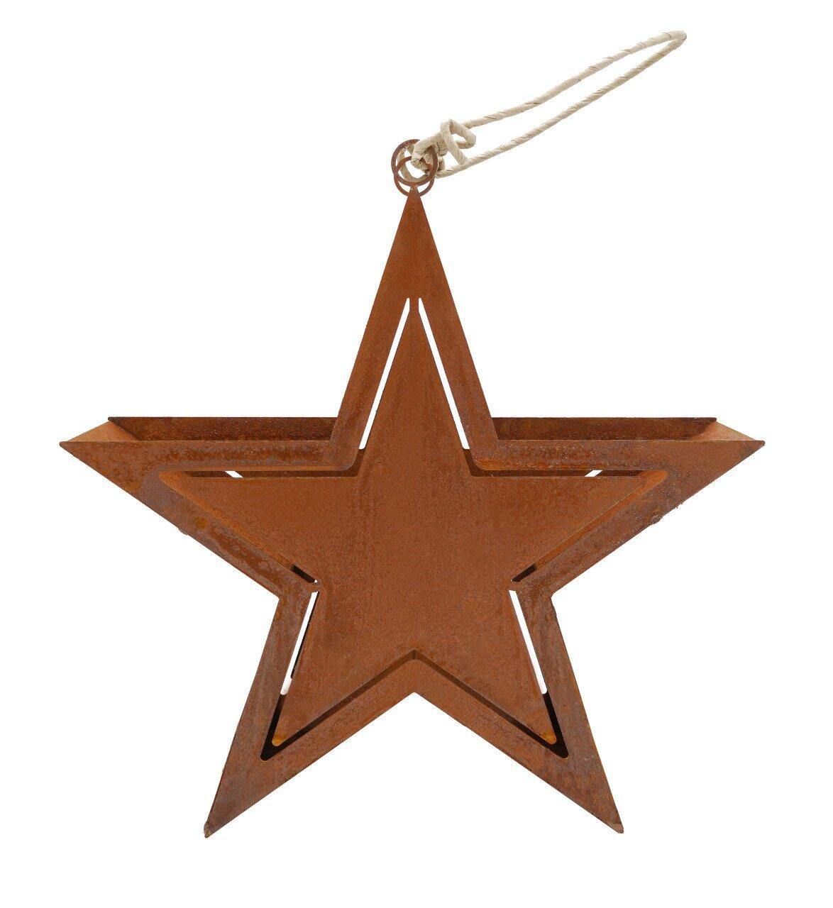 Badeko Deko Stern 30 cm rust brown