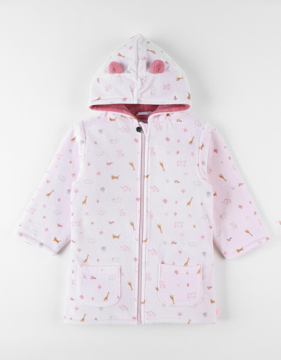 NOUKIES Peignoir en velours imprim animalier rose Letzshop