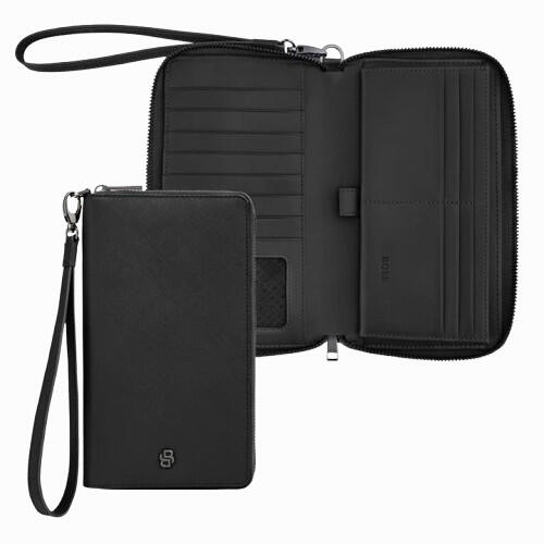 Hugo Boss Wallet Travel Double B Saffiano Black
