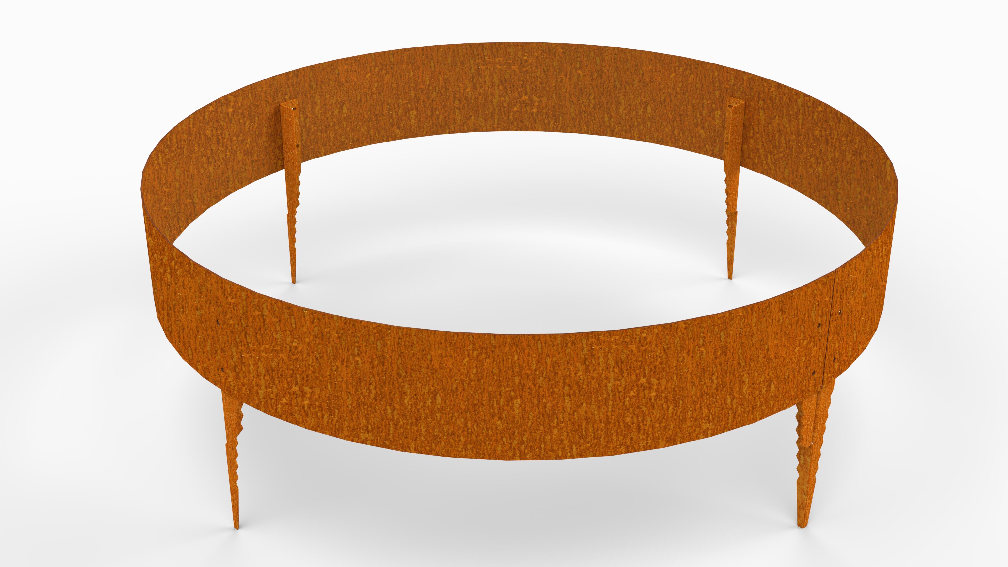 Rasenkante Baumring Corten Stahl 89cm Durchmesser