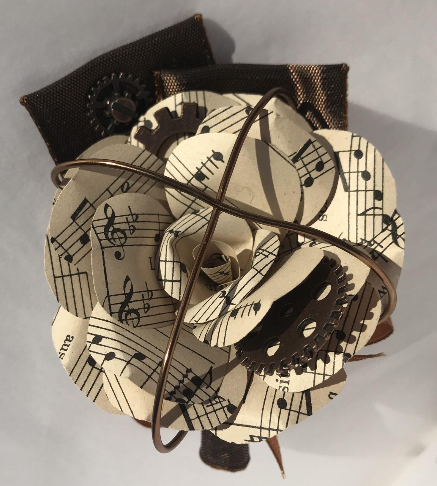 Broche steampunk partitions de musique