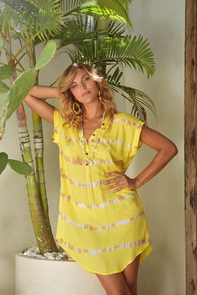 Hot Lava Robe - Amalfy gold coast - jaune - 1801