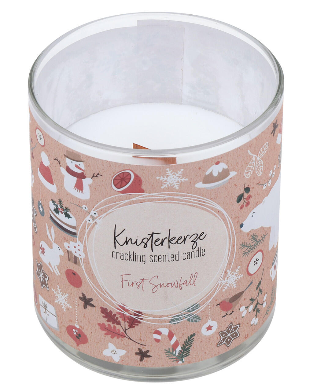 Steinhart crackling scented candle First Snowfall Ø 8 x 9.2 cm in a white glass jar