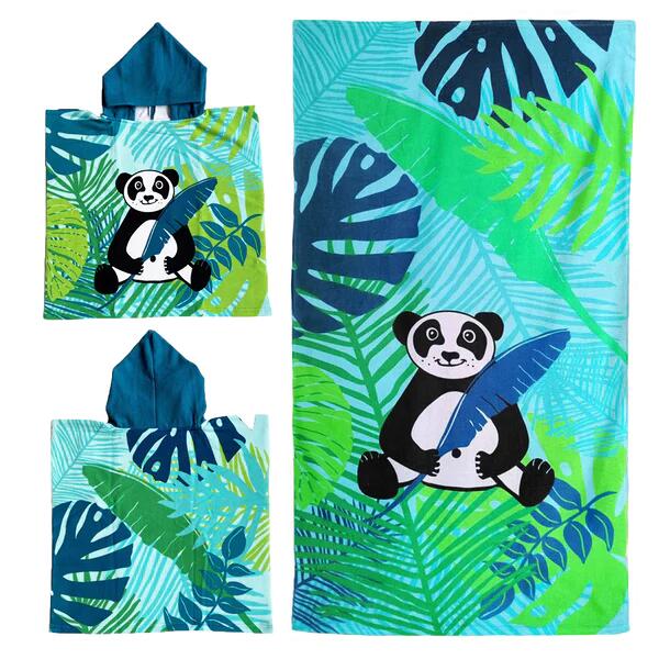 „PANDA“-KINDERPACKUNG MIT PONCHO UND STRANDTUCH