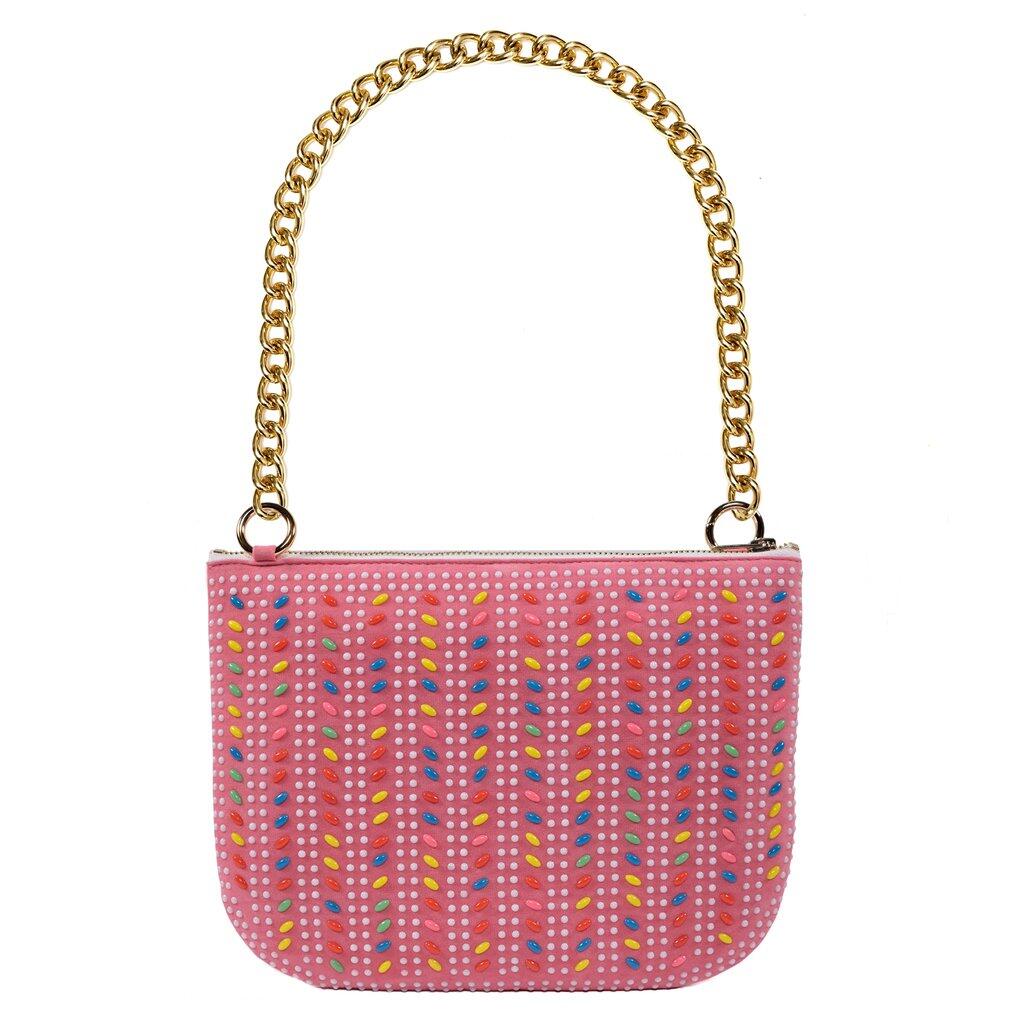 Play Purse rosa Perlen-Handtasche mit massiver Gliederkette