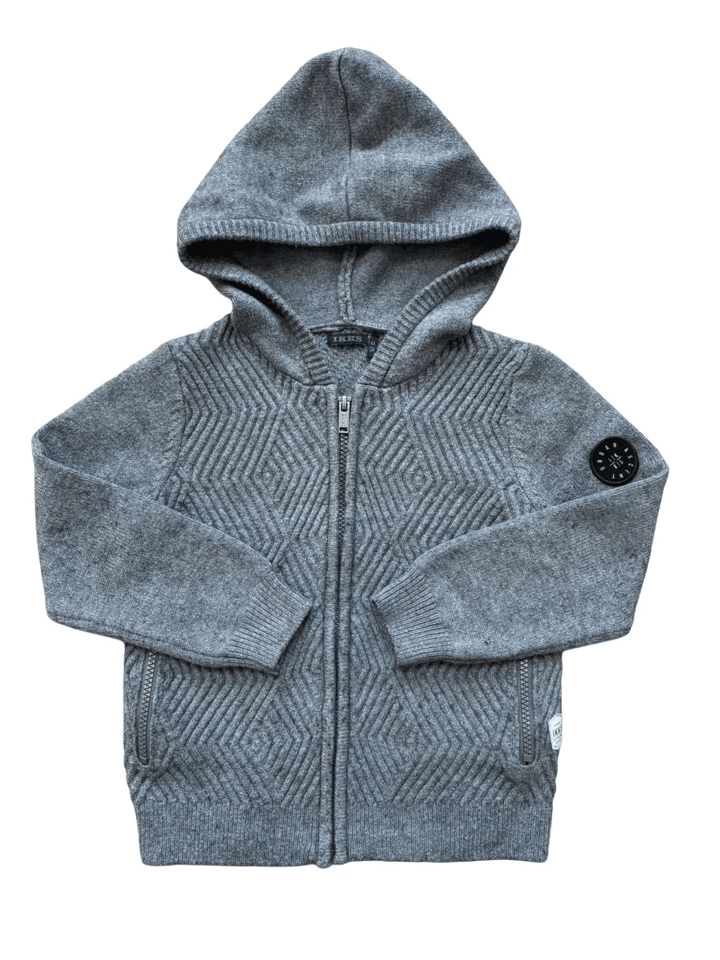 IKKS Cardigan gris texturé à capuche (4Y/104)