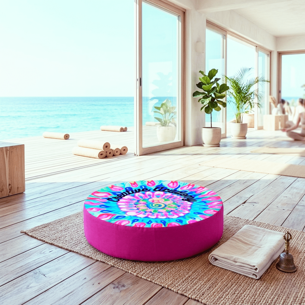 Elegant Flower of Life floor cushion