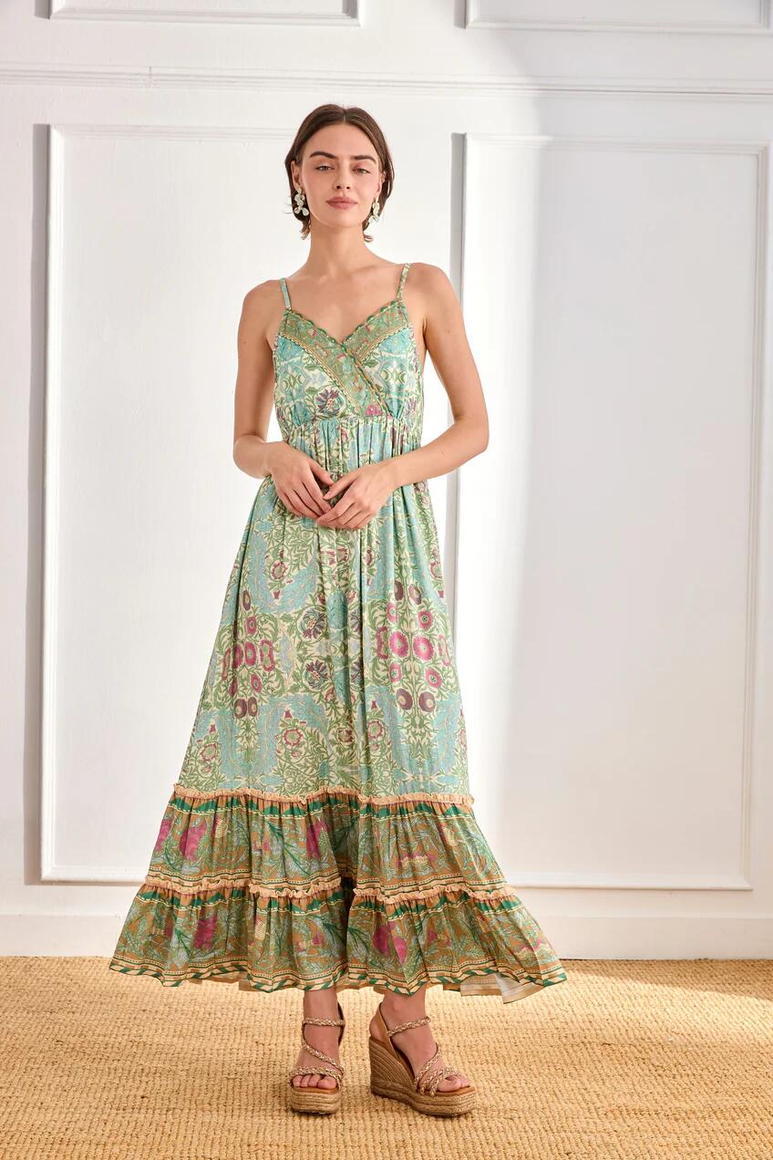 NKN Nekane - JOMI robe longue à motif floral - aqua