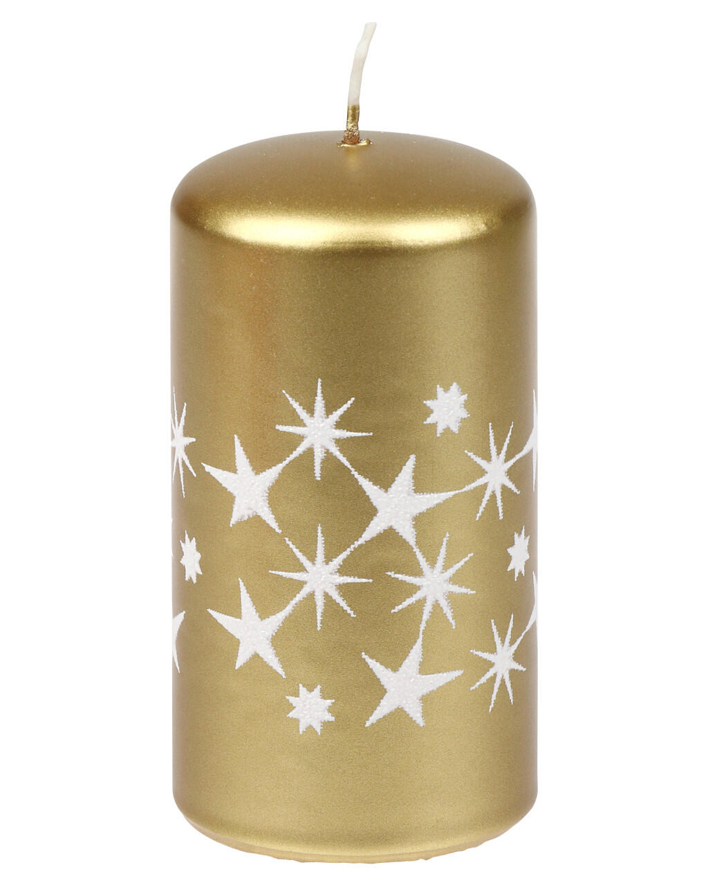 Steinhart Pillar Candle Glitter Stars Ø 5.7 x 11 cm Gold