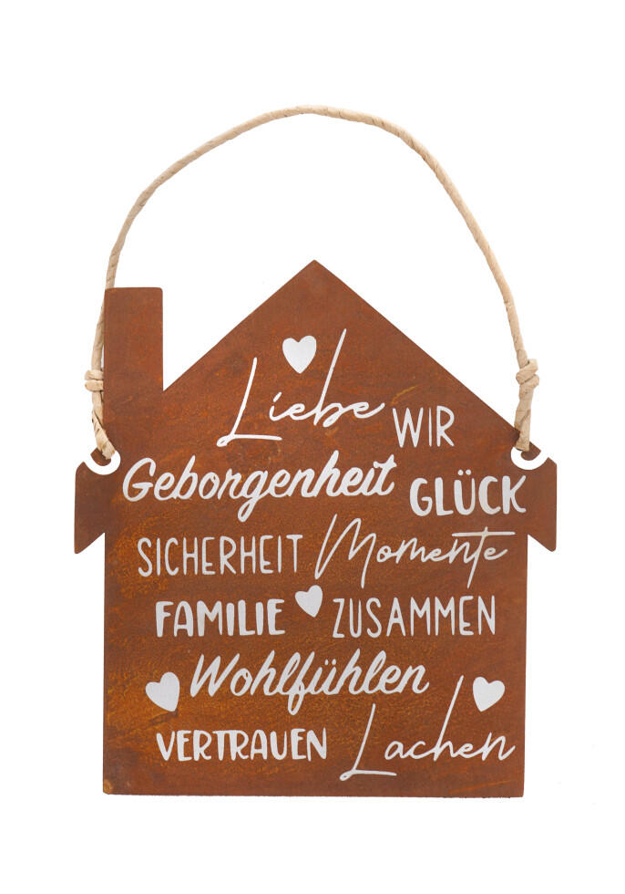 Badeko Dekotafel House 25 cm rust brown