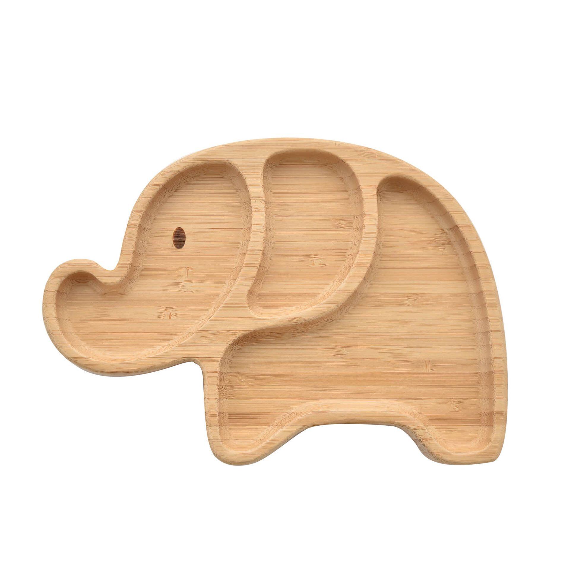 Assiette Bébé en Bambou avec Ventouse Éléphant | Bambino by Juliana