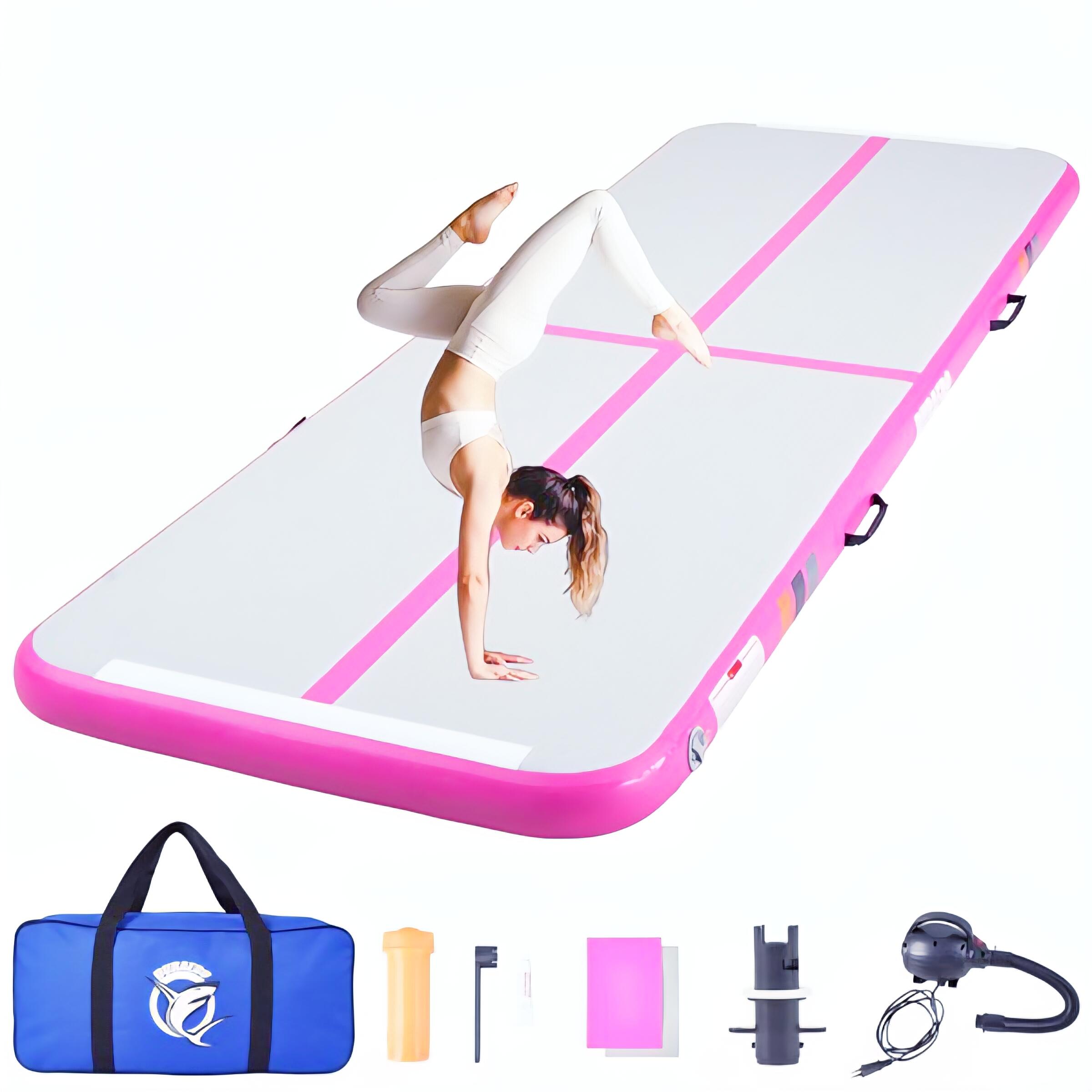 Tapis de tumbling et gymnastique artistique rose