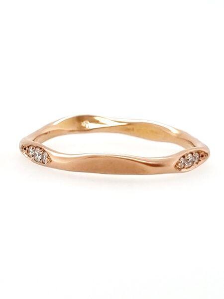 # 18K rose gold wedding ring with 0.08ct natural diamonds