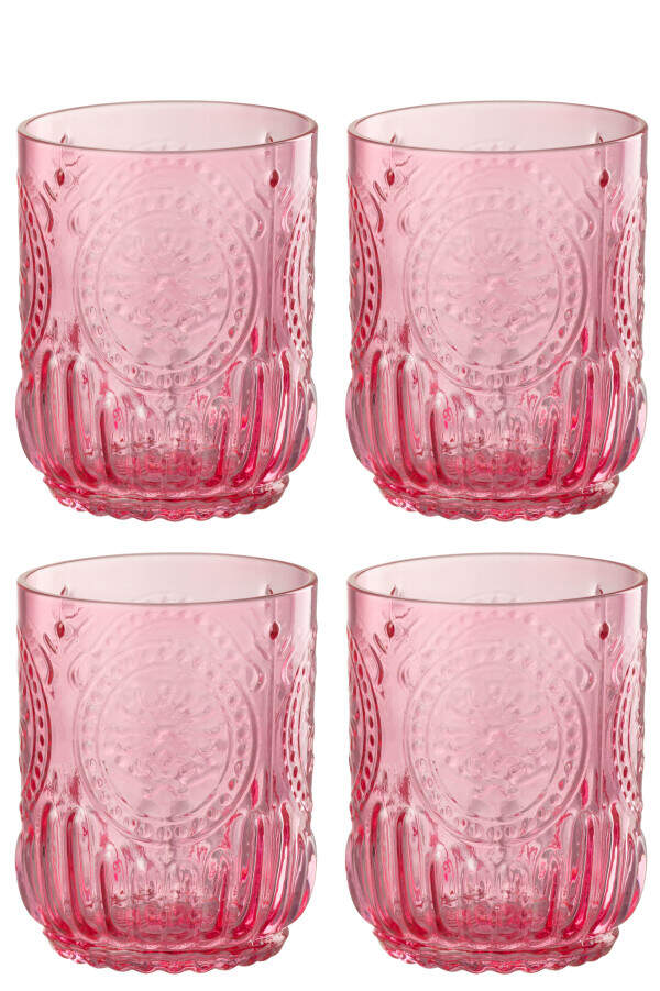 J-Line Trinkglas Maya Glas rosa pink (52612) Pop Colours 763 416