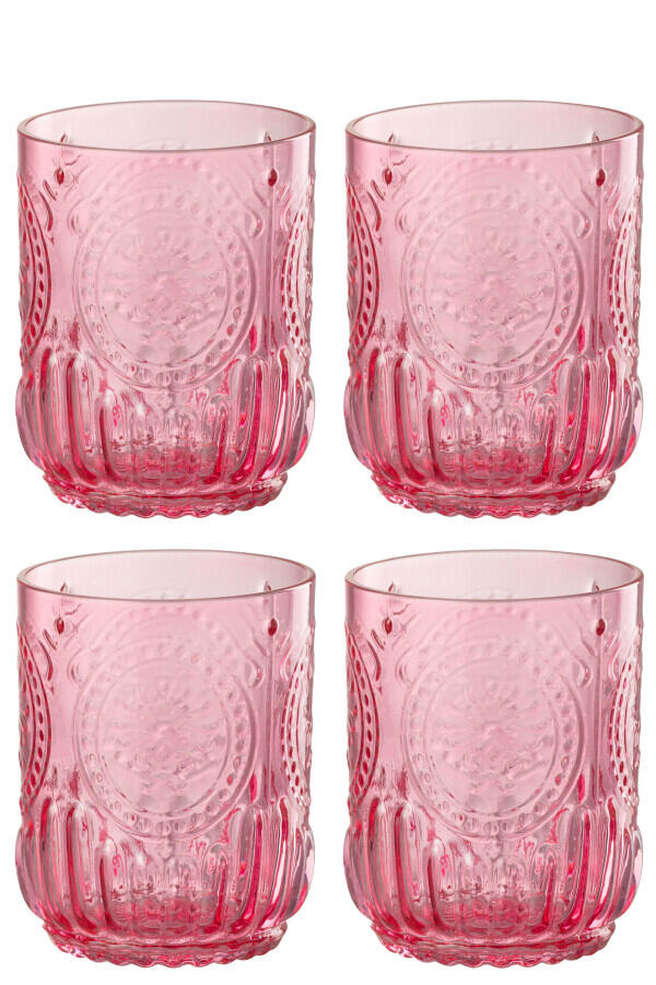J-Line Trinkglas Maya Glas rosa pink (52612) Pop Colours 763 416