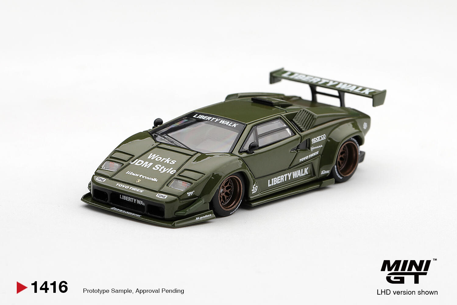 [Pre-order] Mini GT - Lamborghini Countach LB-WORKS - Army Green - #MGT01416-L - 1/64