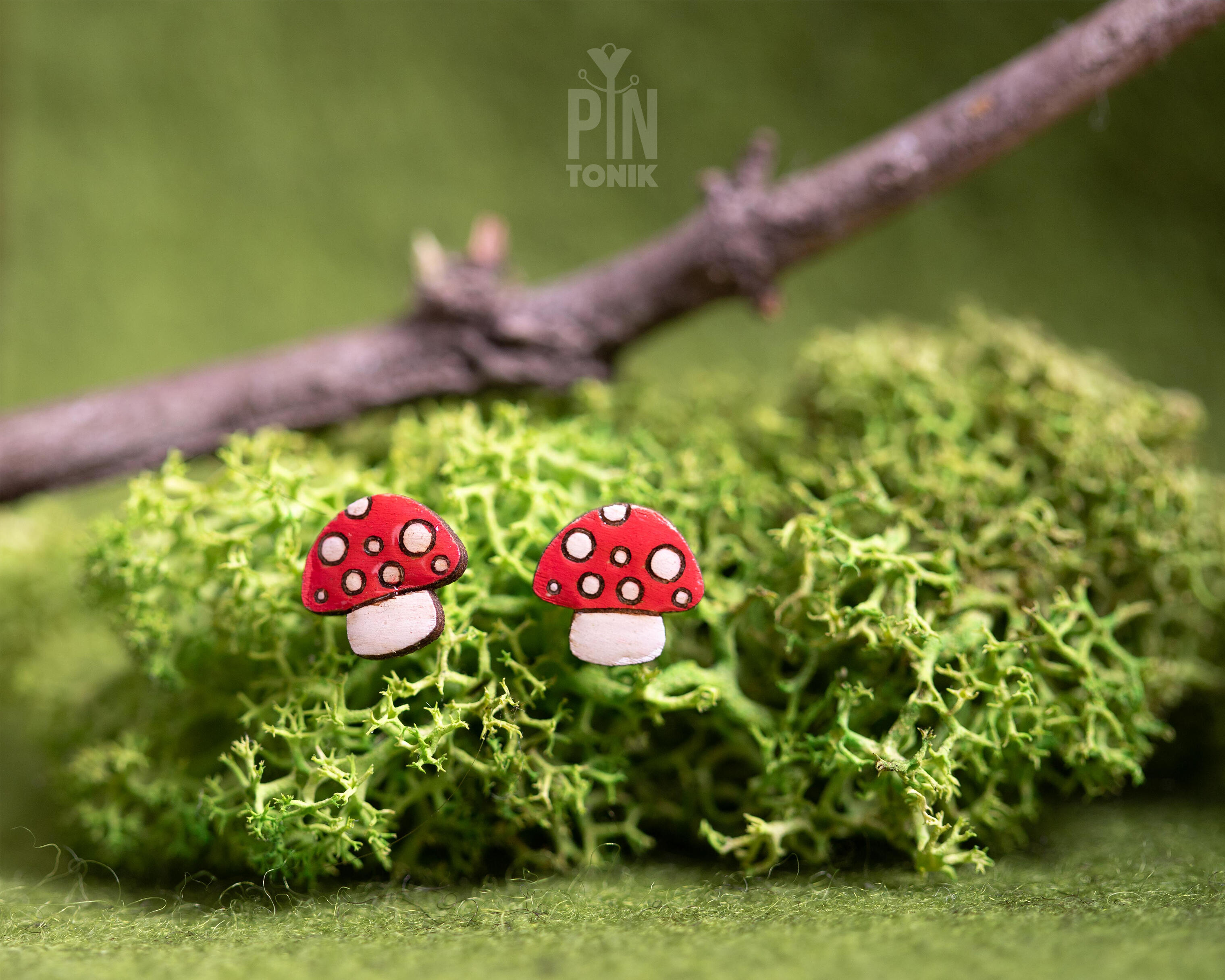 Magic Mushroom Stud Earrings | PinTonik