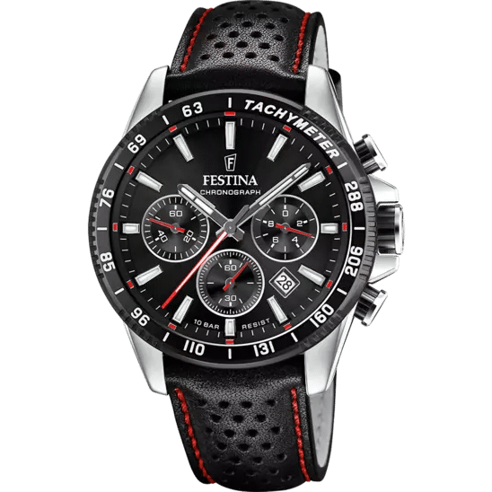 Festina Men's Watch Timeless Chrono Leather Strap
