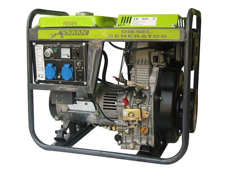 Générateur électrique Diesel insonorisé Groupe électrogène 5kVA 400V et  230V Sans perte