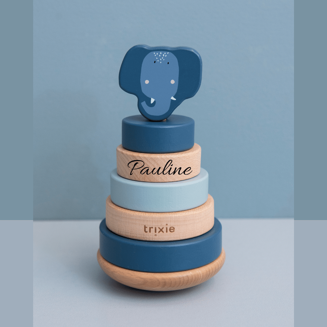 Wooden stacking toy: Mme Eléphant