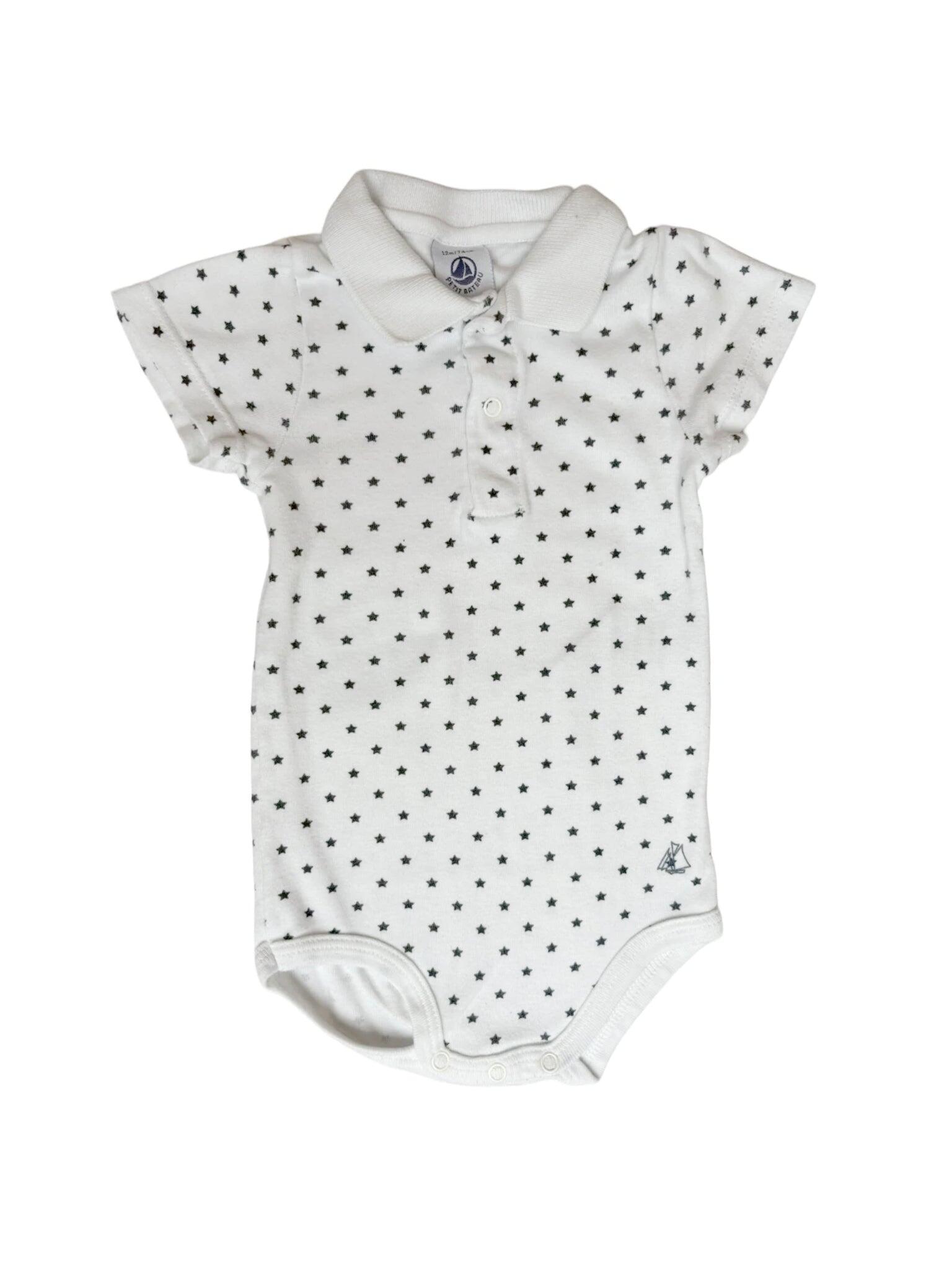 Petit Bateau Polo Bodysuit (12M)