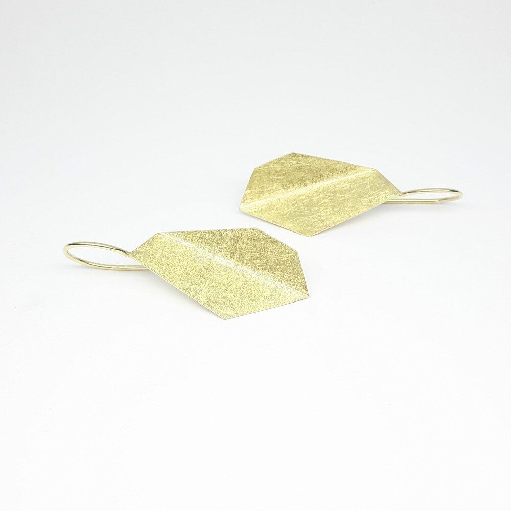 Stud earrings in 18kt yellow gold "Origami"