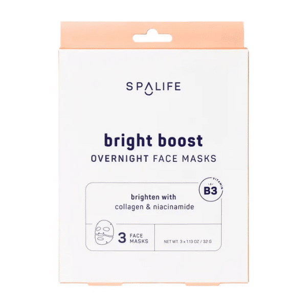 SpaLife Nachtmasken-Set Bright Boost für das Gesicht – 3 Stück