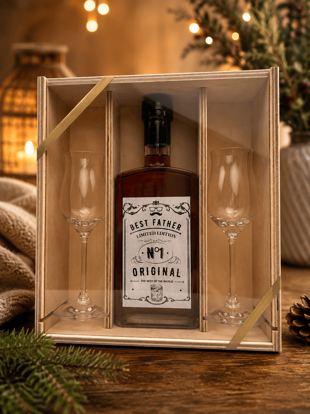 Birnenlikör mit Whisky 35% 50cl Box mit 2 Gläsern