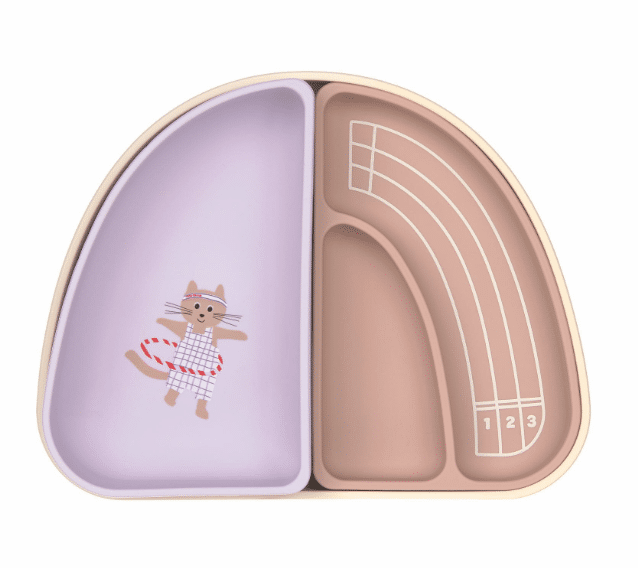Lässig Kids' Silicone Meal Plate (3-piece) - Tiny Team, Katze