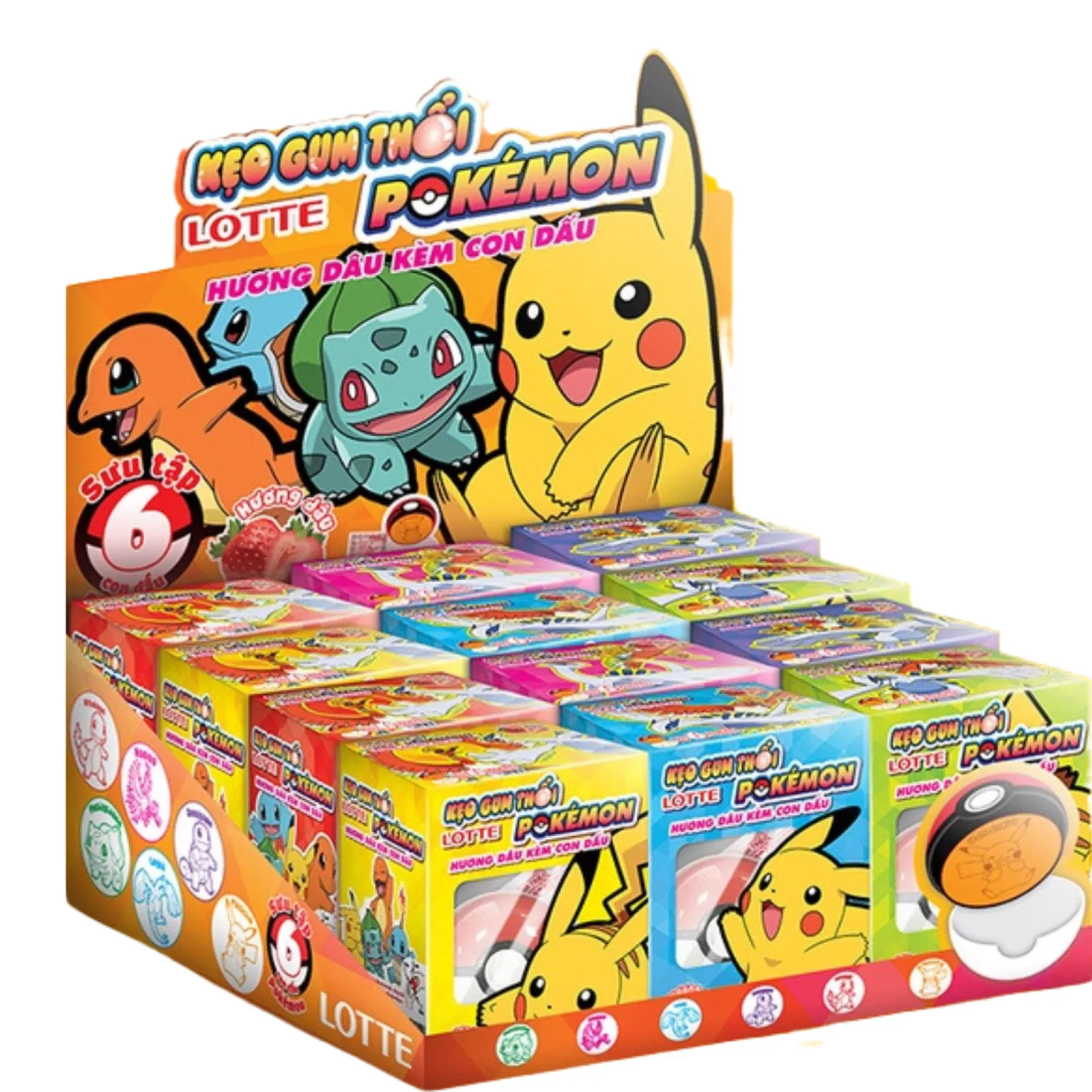 LOTTE - Erdbeerbonbon mit einem Pokémon-Spielzeug - 3,2 g