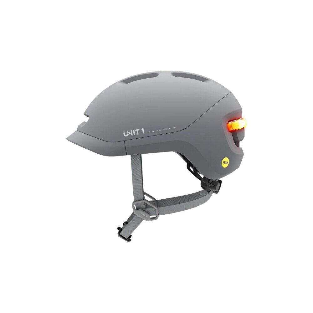 Unit 1 - NEON-MIPS-S-MGRY-V1 - MIPS Fahrradhelm mit Smart-Funktionen - dunkelgrau - Gr. S