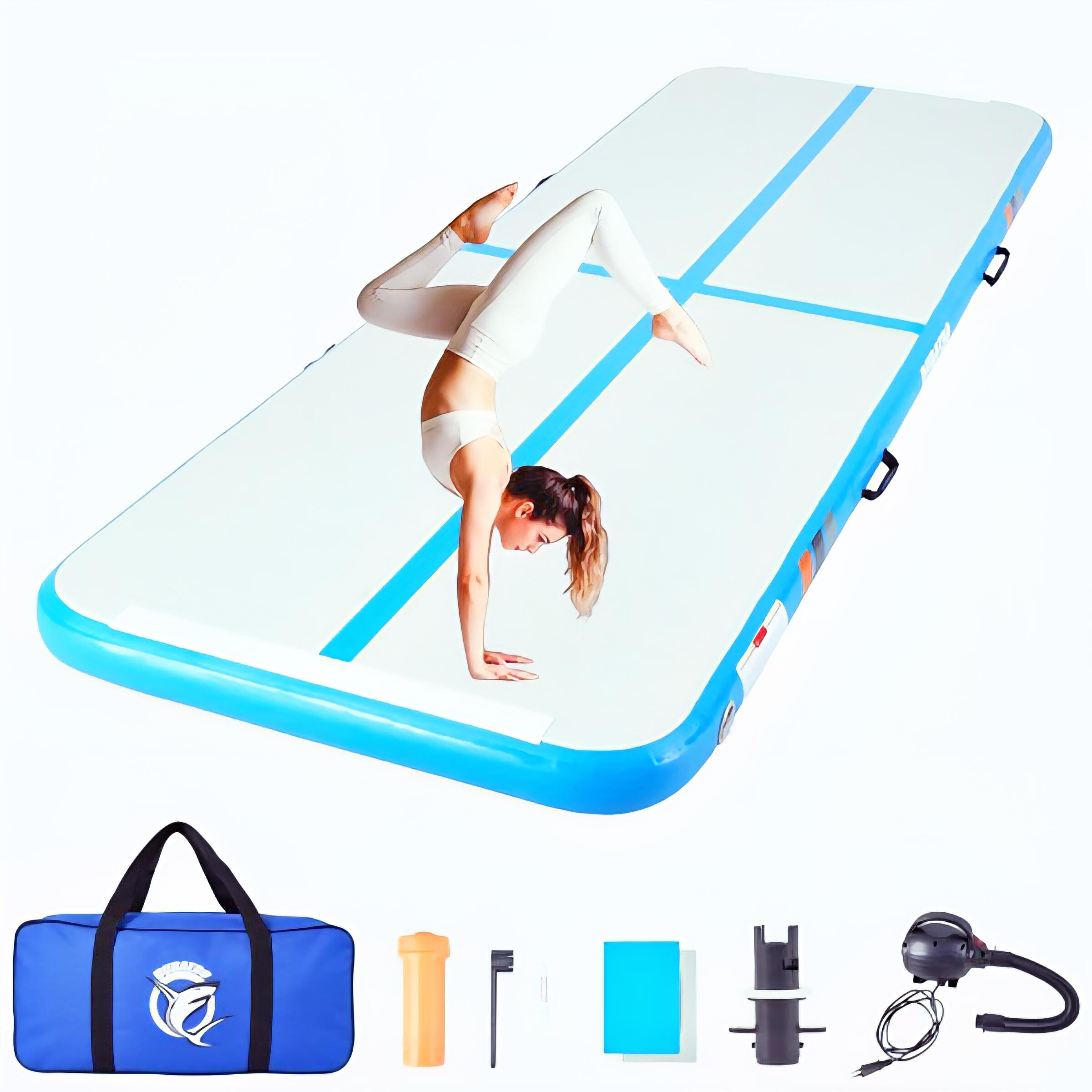 Tapis bleu ciel pour tumbling et gymnastique artistique