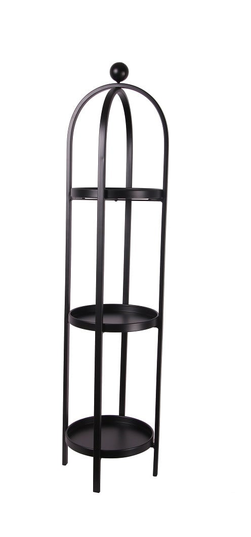 TrendLine decorative metal shelf with 3 compartments, 100 x 25 cm, black