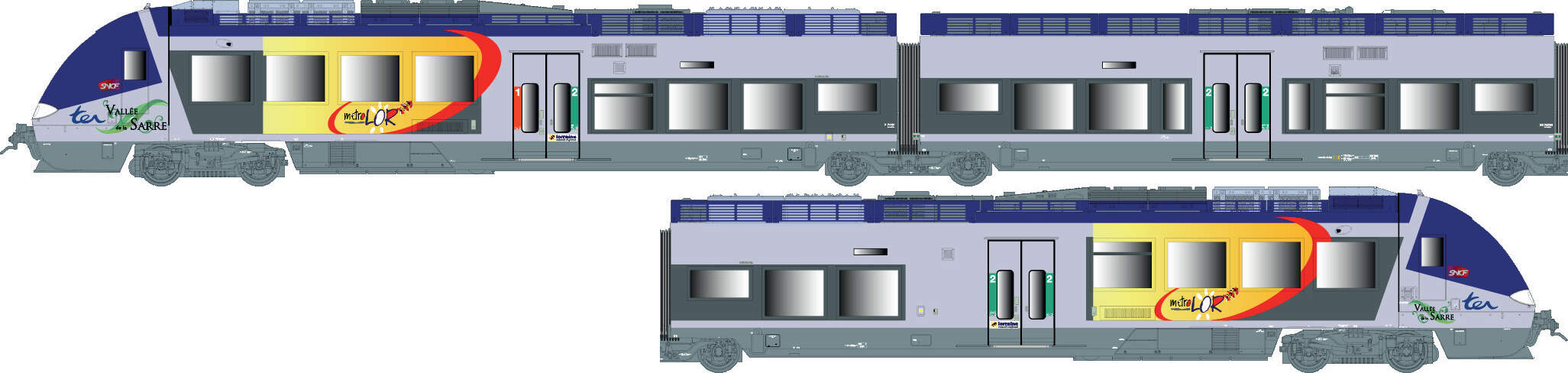 LS Models 10075 – Autorail AGC X 76743 – 3 Caisses – HO – Métrolor
