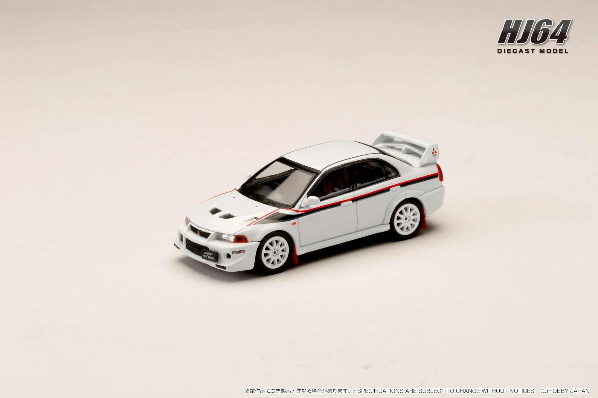 Hobby Japan - #HJ642033CW - Mitsubishi Lancer GSR Evolution IV (T.M.E.) - pack de livrée spéciale (GF-CP9A) 2000 avec bavettes anti-éclaboussures - Scortia white - 1/64