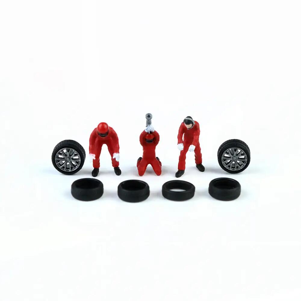MoreArt - 1/64 A-Red Car Mechanic Alloy Doll Set (AMD258001a)
