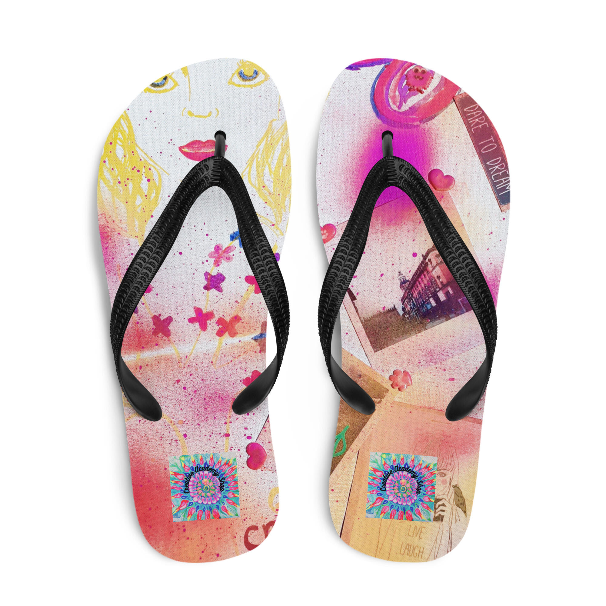 Art Edition Flip Flops: Tribal Love