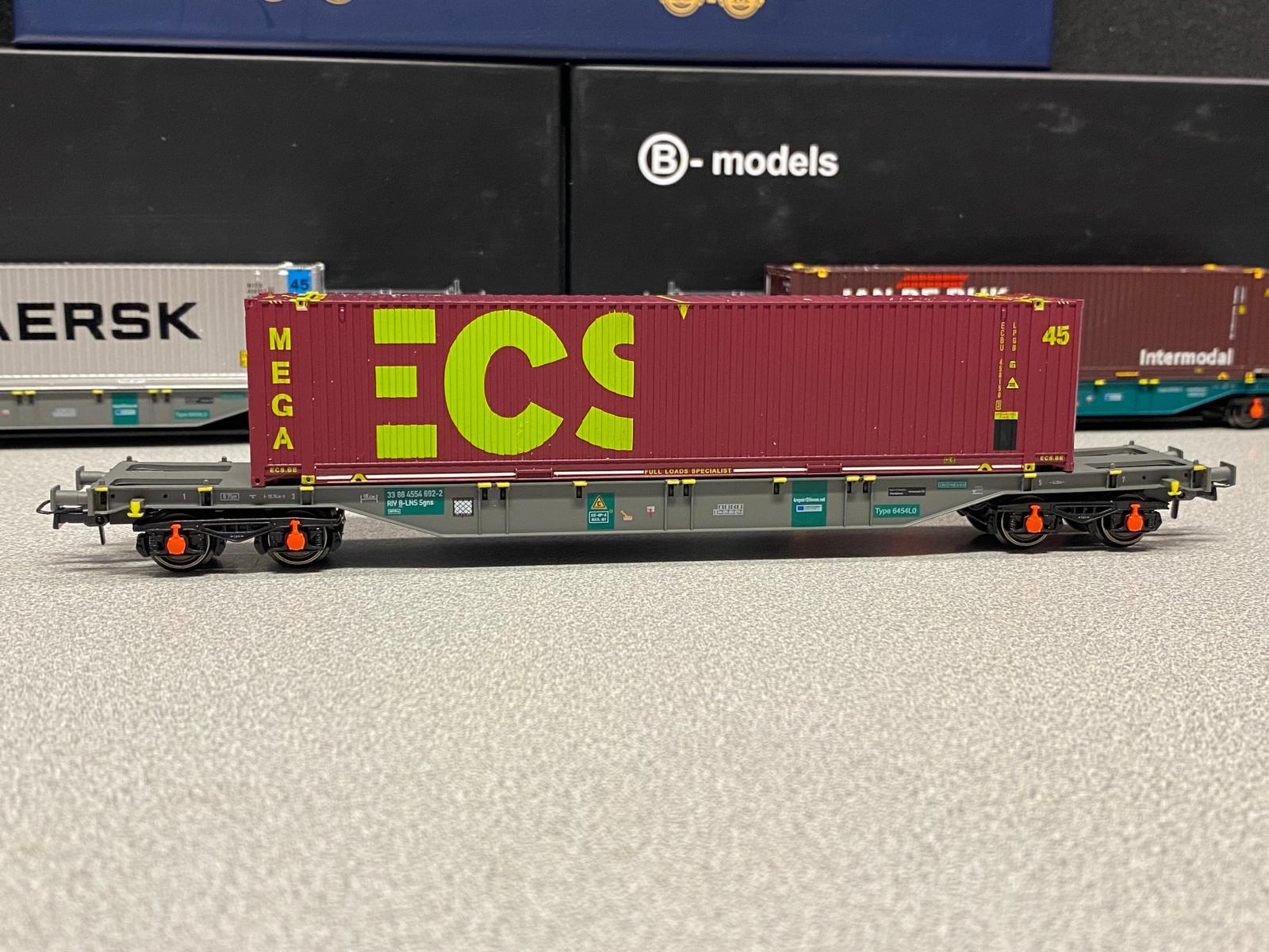 H0 B-Models 54417 B-Lineas ESC Container-Güterwagen "ECS Mega" Containertragwagen Ep.6