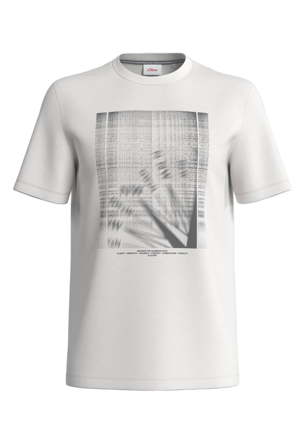 s.Oliver Red Label T-Shirt mit Print - weiß (01D1) - S | Letzshop