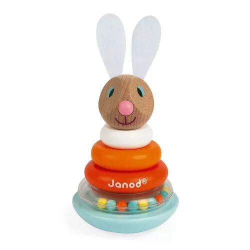 Jumping Jack / Stacking Animal Rabbit (Wood) - Janod