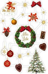 Glanzbilder/Oblaten Weihnachten Hell erleuchtet ..., sort.