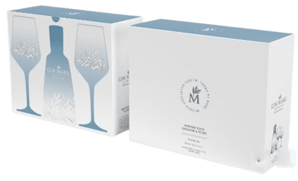 GESCHENKSET GIN MARE 42,7% vol. 70 cl + 2 Gläser