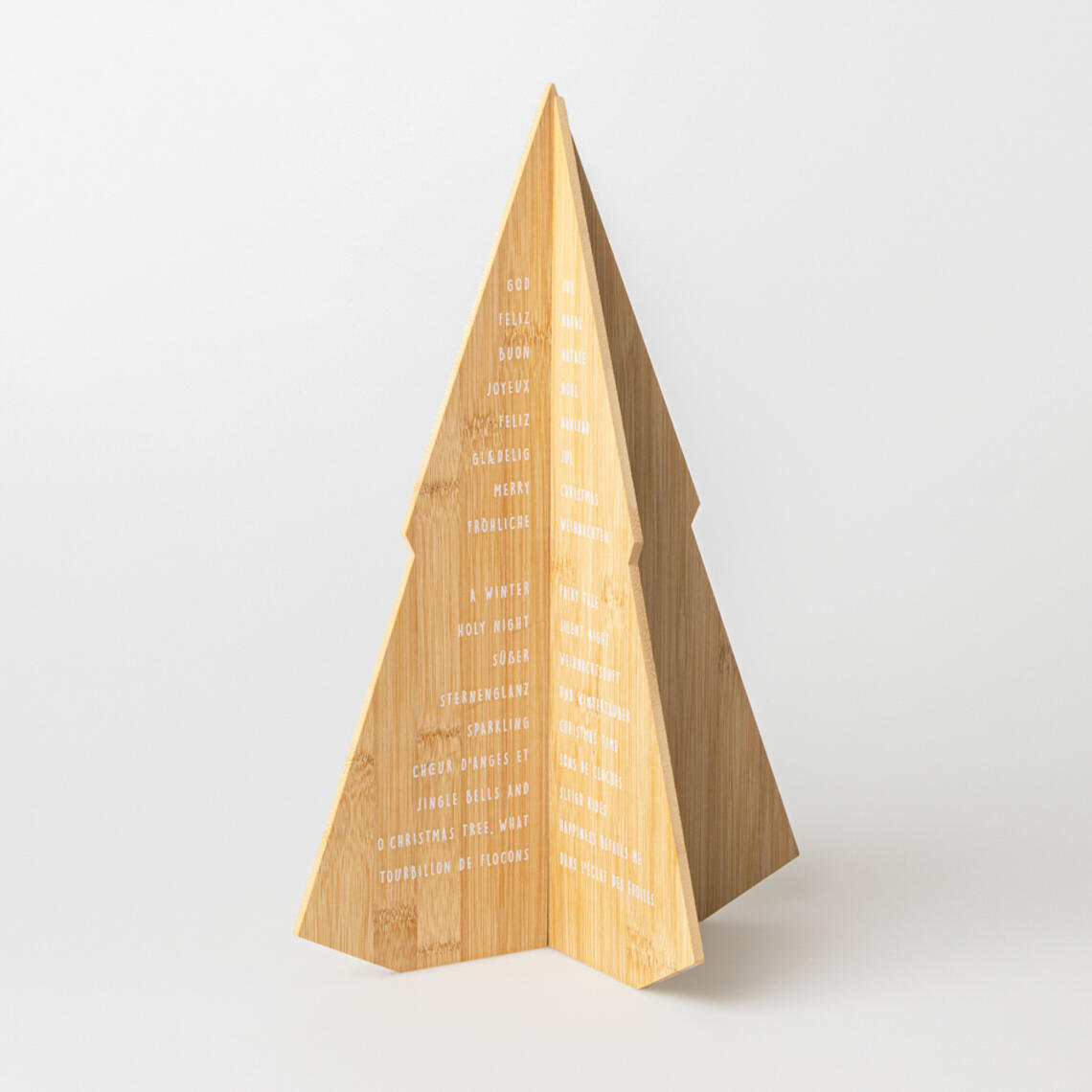 Sapin en bois avec inscription