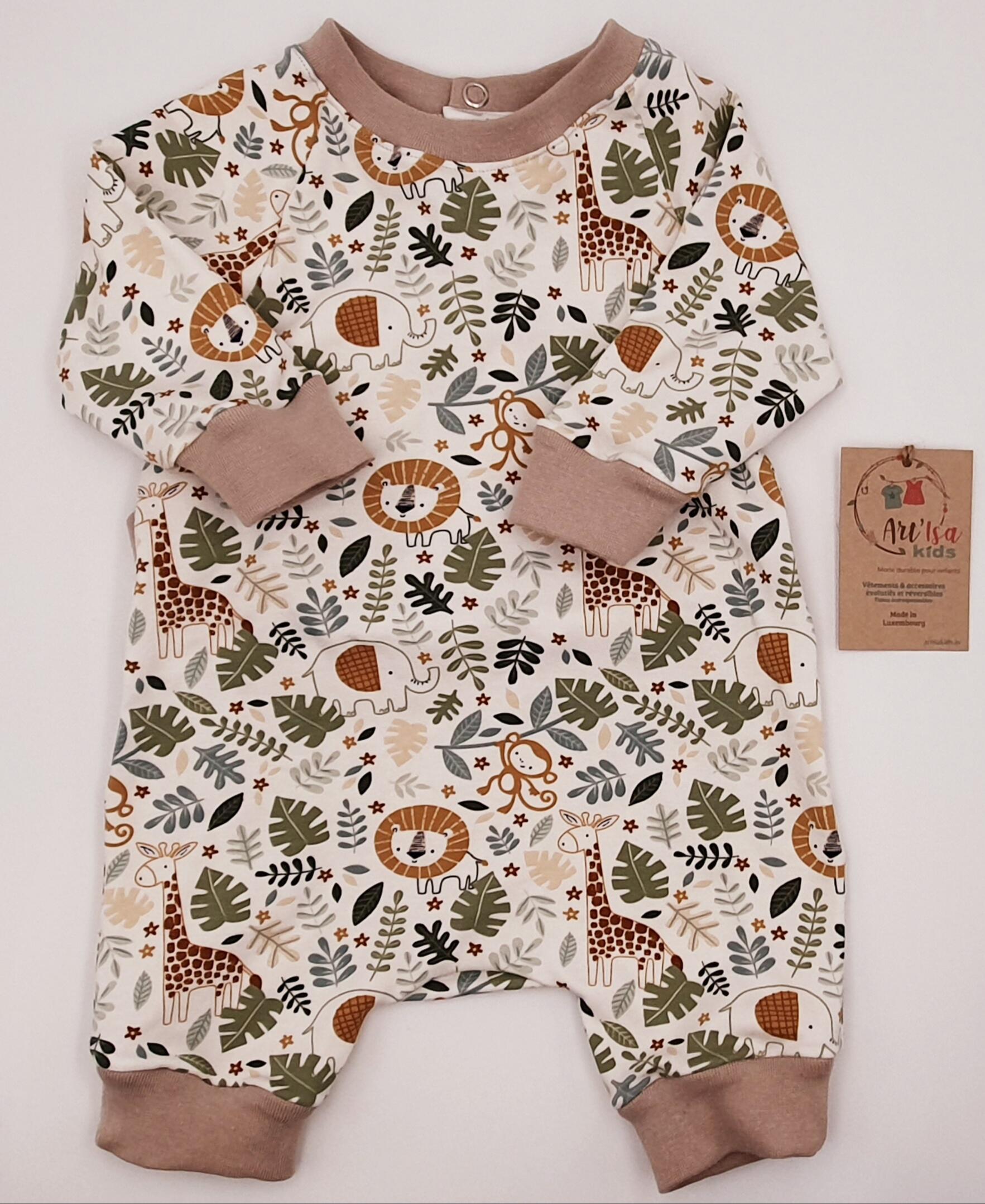 Leichter mitwachsender Pyjama "Dschungel Made in Luxembourg