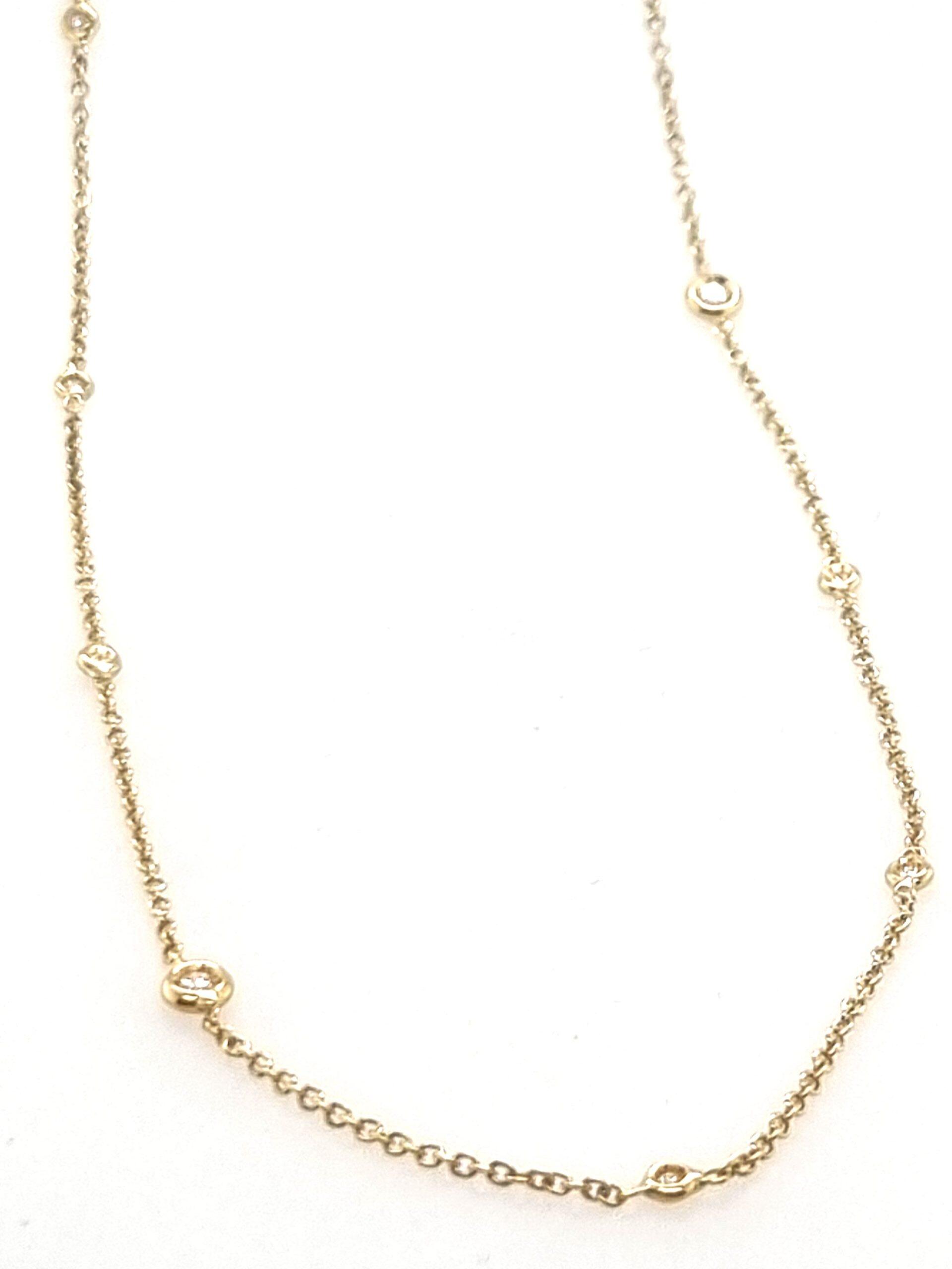 Kette 44 cm Gelbgold 18K mit 0,20 ct Naturdiamanten