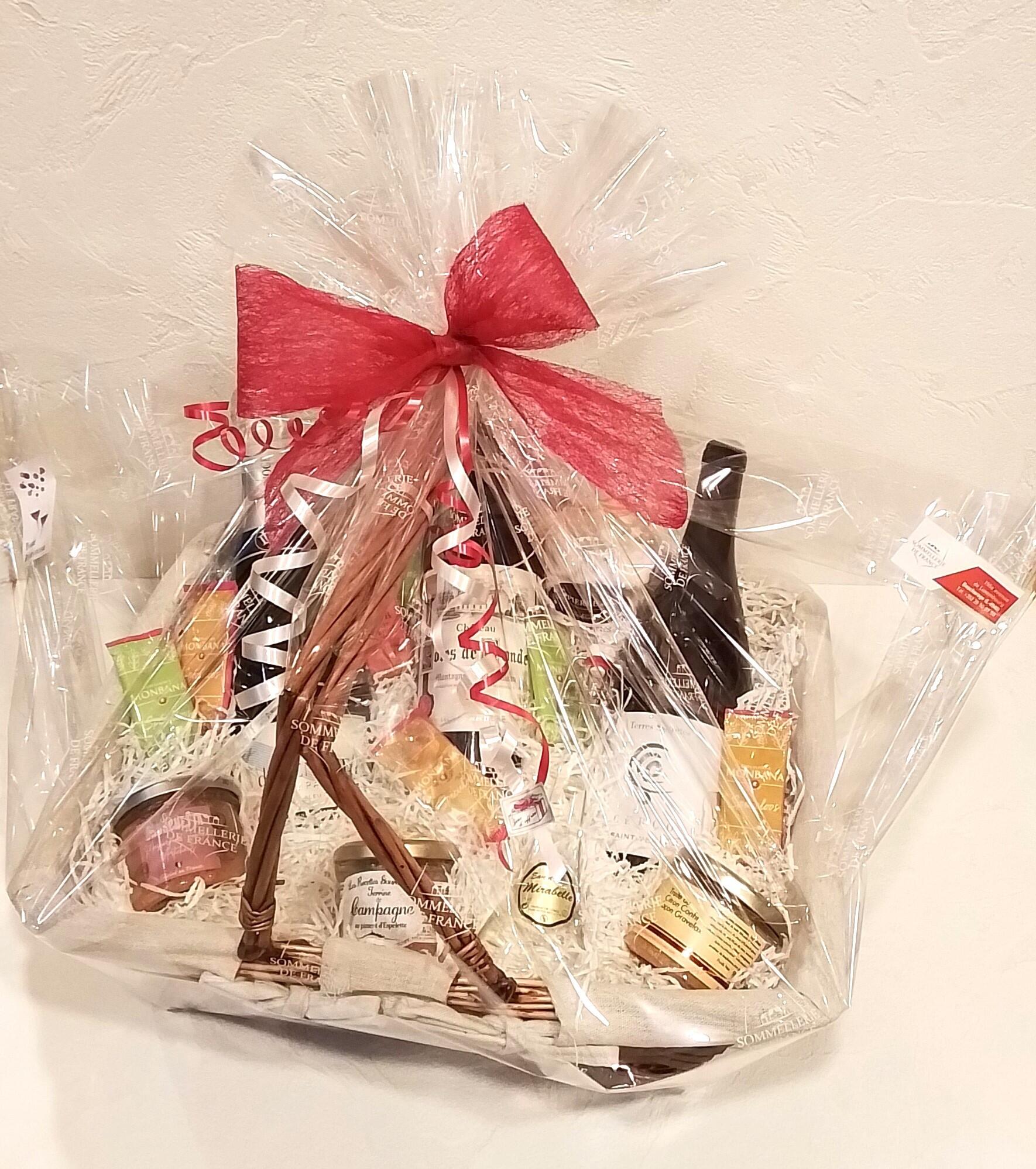 Corbeille Cadeau / Panier Garni Vins et Champagne 